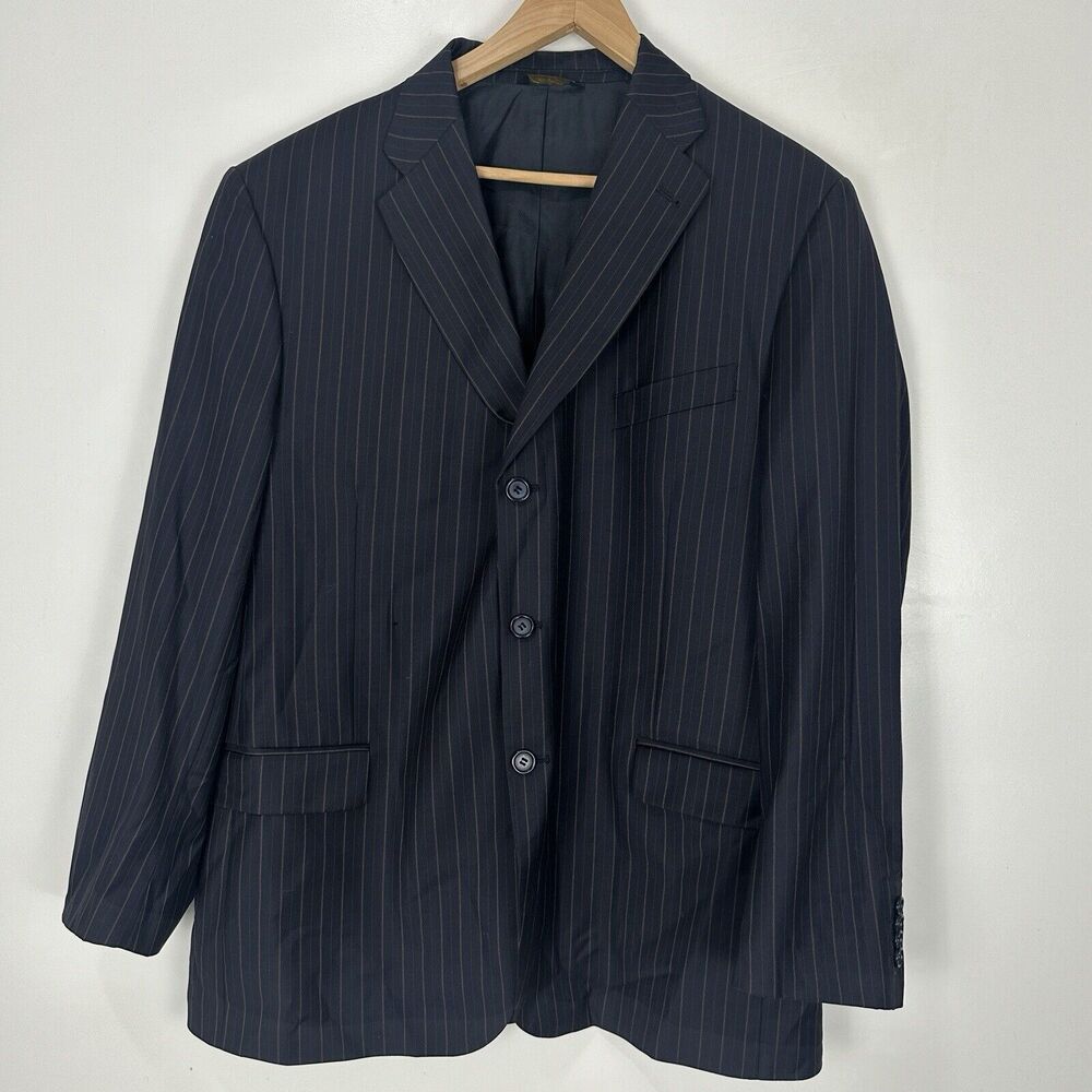 Galante Striped Blazer Sz 46R Lanifico Puro Tessuto Super 120's Fabric Italy